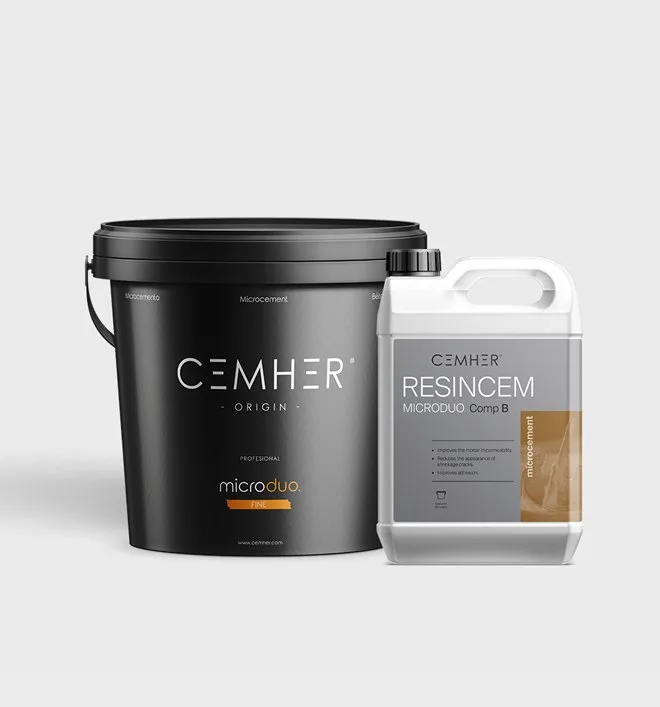 Vedro mikrocementa Microduo in kanister veziva Resincem Cemher
