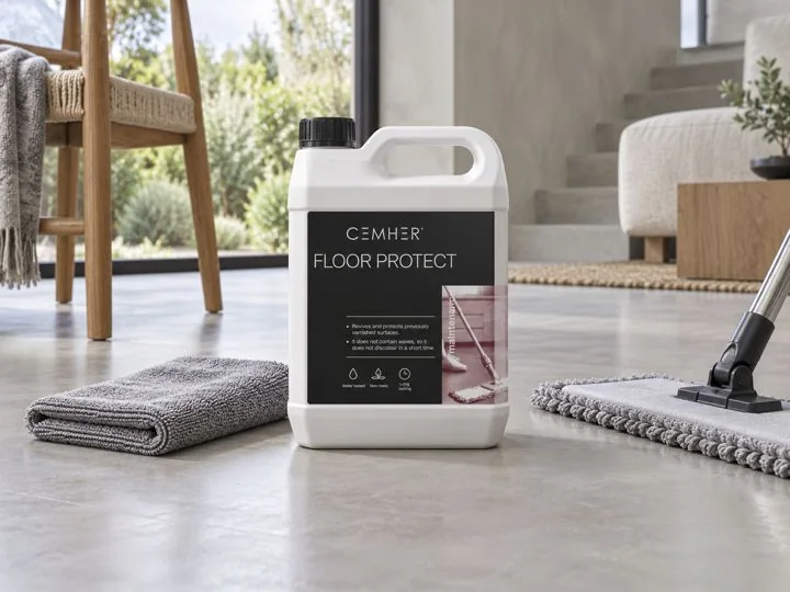 Floor Protect, krpa in mop na mikrocementnih tleh
